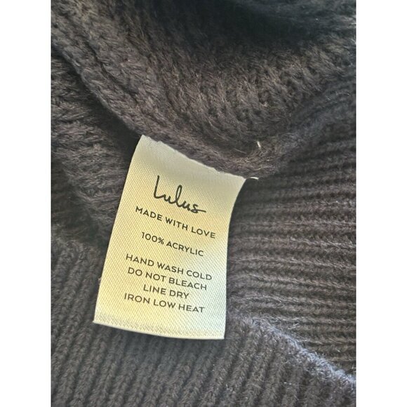 NWT Lulus Womens Size Medium Blue Ribbed Sweater Dress Cowl Neck Long Sleeve - Picture 6 of 6